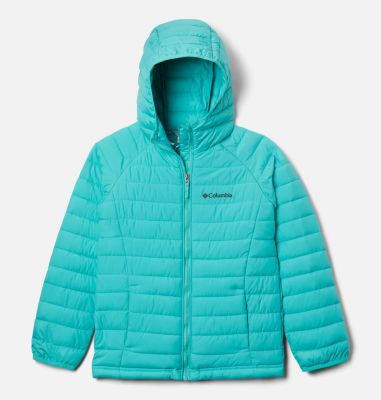 Powder Lite&trade; Kapuzenjacke f&uuml;r M&auml;dchen Powder Lite&trade; Girls Hooded Jacket | 012 | XS, Dolphin, front