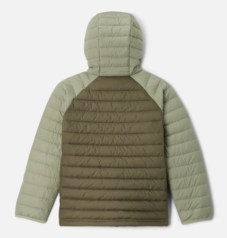 Powder Lite Girls Hooded Jacket | 397 | S, Color: Stone Green, Safari, image 2