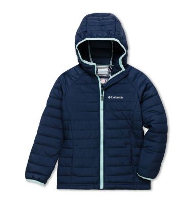 Powder Lite&trade; Kapuzenjacke f&uuml;r M&auml;dchen Powder Lite&trade; Girls Hooded Jacket | 012 | XS, Nocturnal, front