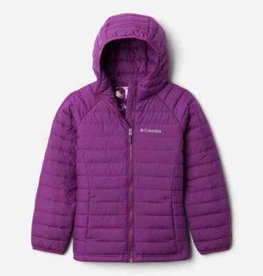 Powder Lite&trade; Kapuzenjacke f&uuml;r M&auml;dchen Powder Lite&trade; Girls Hooded Jacket | 012 | XS, Plum, front
