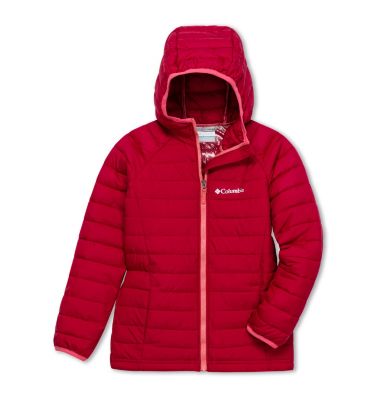 Powder Lite&trade; Kapuzenjacke f&uuml;r M&auml;dchen Powder Lite&trade; Girls Hooded Jacket | 012 | XS, Pomegranate, front
