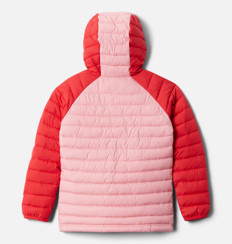 Thumbnail: Powder Lite Girls Hooded Jacket, Color: Red Lily, Pink Orchid, image 2