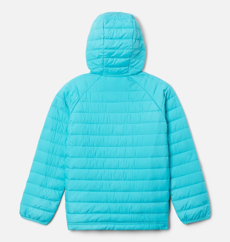 Thumbnail: Girls’ Powder Lite Hooded Jacket, Color: Geyser, image 2