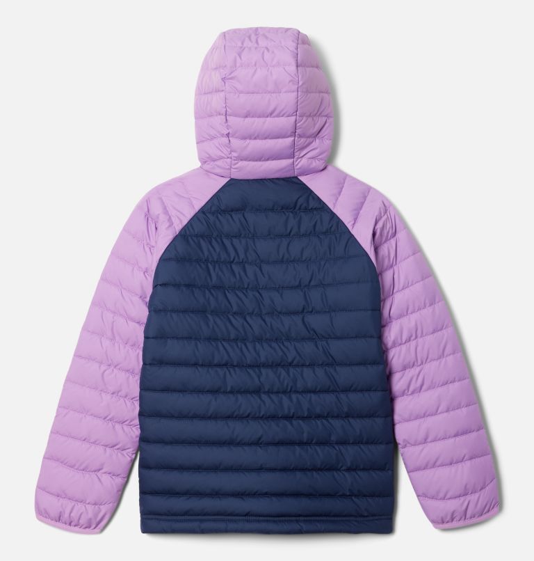 Girls’ Powder Lite Hooded Jacket, Color: Nocturnal, Gumdrop, image 2
