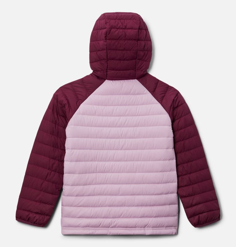 Girls’ Powder Lite Hooded Jacket, Color: Marionberry, Aura, image 2