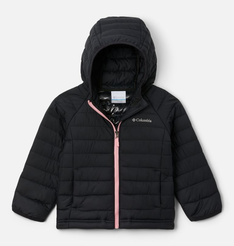 Girls' Toddler Powder Lite Hooded Jacket, Color: Black, image 1