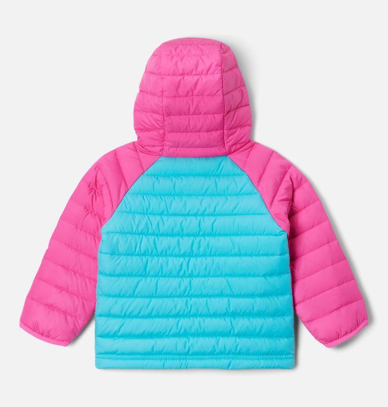 Thumbnail: Manteau à capuchon Powder Lite Fillette, Color: Geyser, Pink Ice, image 2