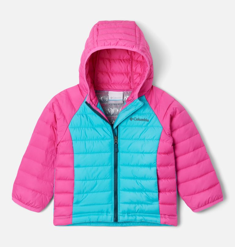 Girls' Toddler Powder Lite Hooded Jacket, Color: Geyser, Pink Ice, image 1