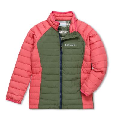 Powder Lite&trade; Girls Jacket Powder Lite&trade; Girls Jacket | 695 | XL, Cypress, Wild Salmon, front