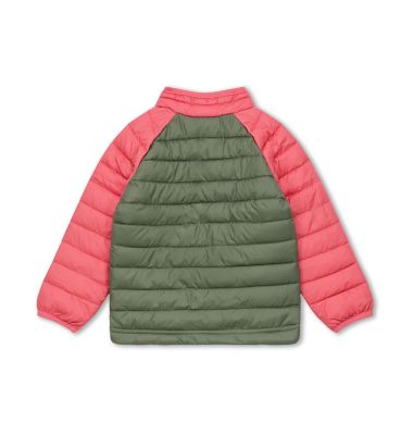Girls' Powder Lite Jacket Powder Lite&trade; Girls Jacket | 695 | 2T, Cypress, Wild Salmon, back