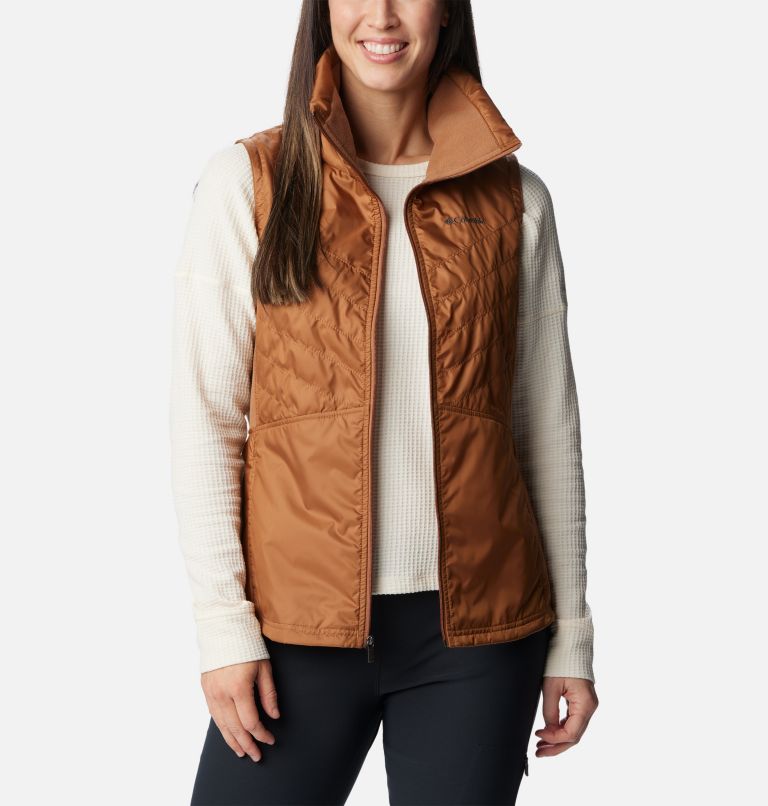 Women’s Mix It Around II Vest, Color: Camel Brown, image 6