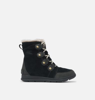 black sorel boots with fur