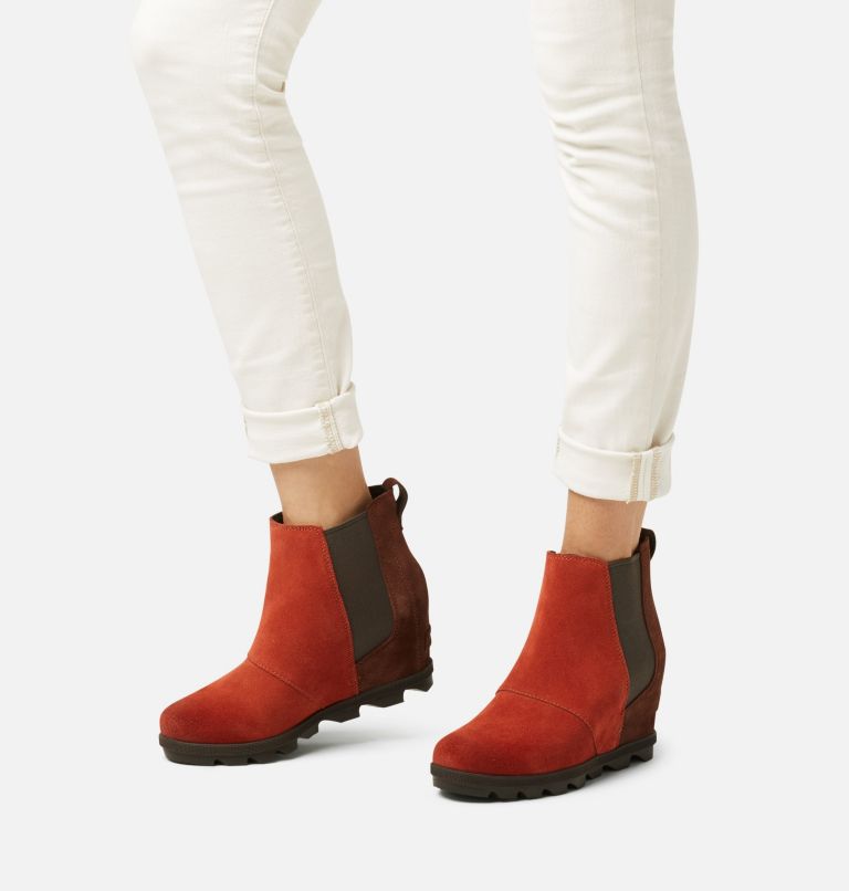 Women's Joan of Arctic Wedge Chelsea Boot, Color: Carnelian Red, image 7