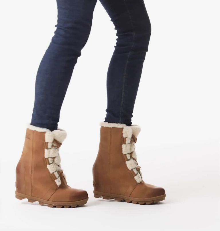 Joan of arctic 2025 wedge genuine shearling bootie