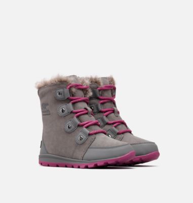 Big Kids&rsquo; Whitney&trade; Suede Boot YOUTH WHITNEY&trade; SUEDE | 052 | 5, Quarry, Raspberry, 3/4 front