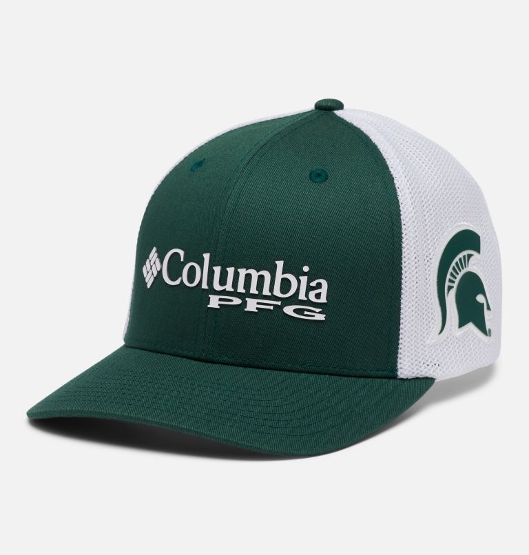 Columbia PFG Mesh Ball Cap - Michigan State - L/XL - Green