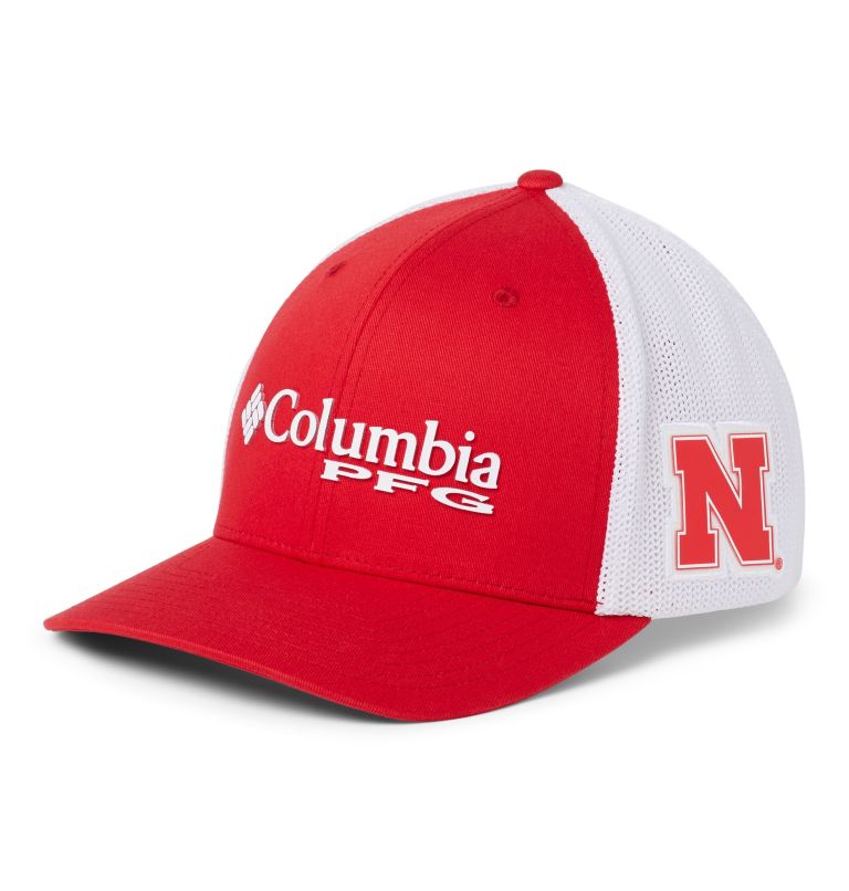 PFG Mesh Ball Cap - Nebraska, Color: NEB - Bright Red