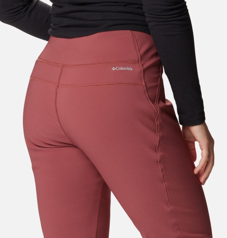 Women's Back Beauty Highrise Warm Winter Pants, Color: Beetroot, image 5