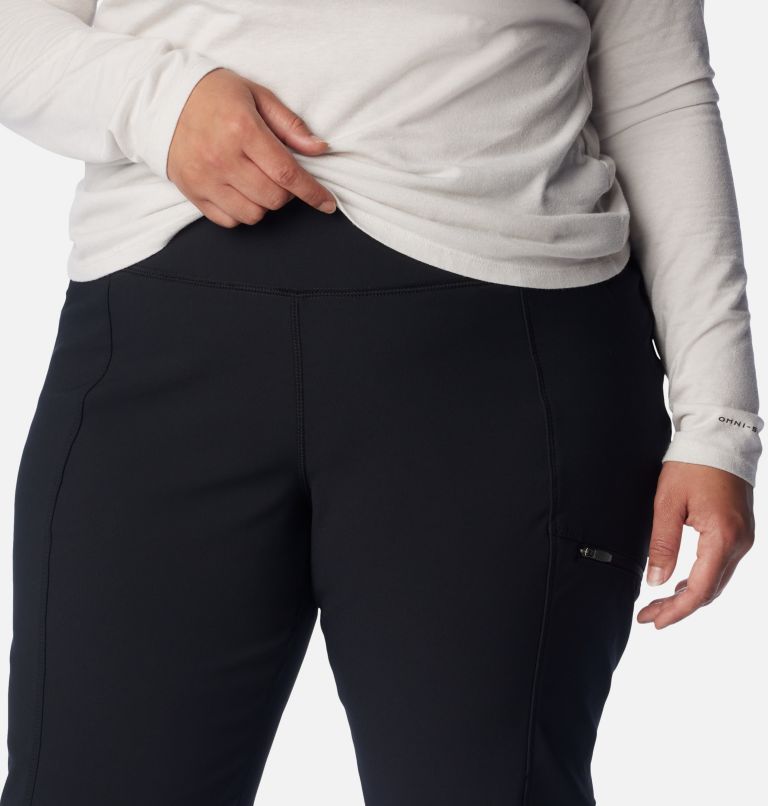 Women's Back Beauty Highrise Warm Winter Pants - Plus Size, Color: Black, image 4
