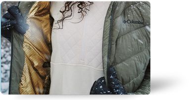 Woman in a warm winter jacket.