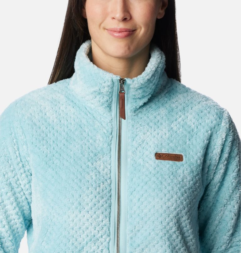 Women's Fire Side II Sherpa Full Zip Fleece, Color: Aqua Haze, image 4