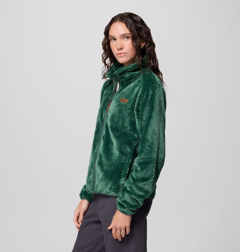 Women's Fire Side II Sherpa Full Zip Fleece, Color: Rain Forest, image 4