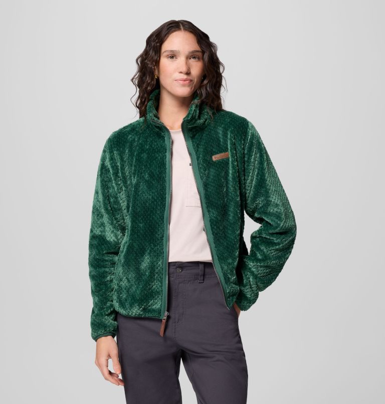 Women's Fire Side II Sherpa Full Zip Fleece, Color: Rain Forest, image 5