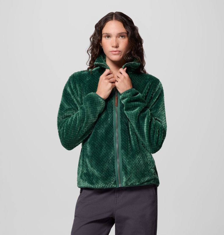 Women's Fire Side II Sherpa Full Zip Fleece, Color: Rain Forest, image 1