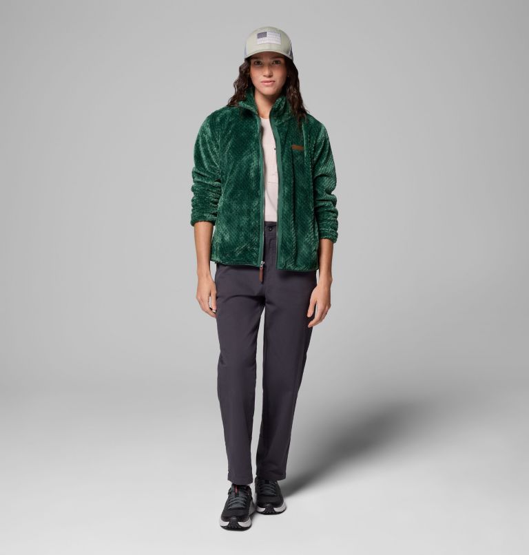 Women's Fire Side II Sherpa Full Zip Fleece, Color: Rain Forest, image 2