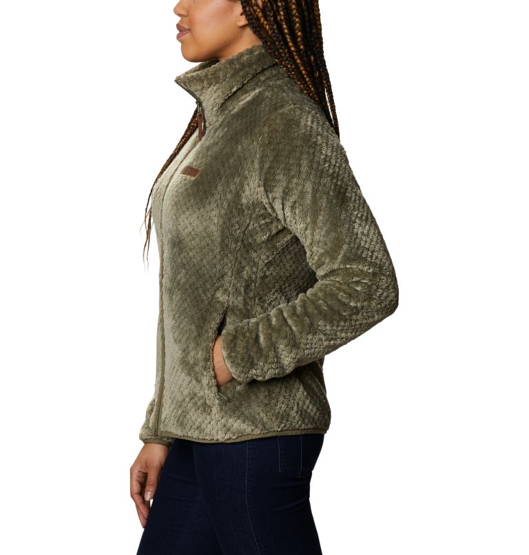 Thumbnail: Women's Fire Side II Sherpa Full Zip Fleece, Color: Stone Green, image 3