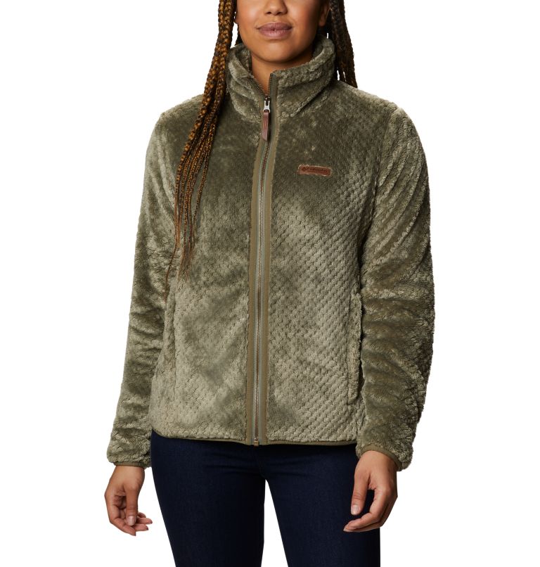 Women's Fire Side II Sherpa Full Zip Fleece, Color: Stone Green, image 1