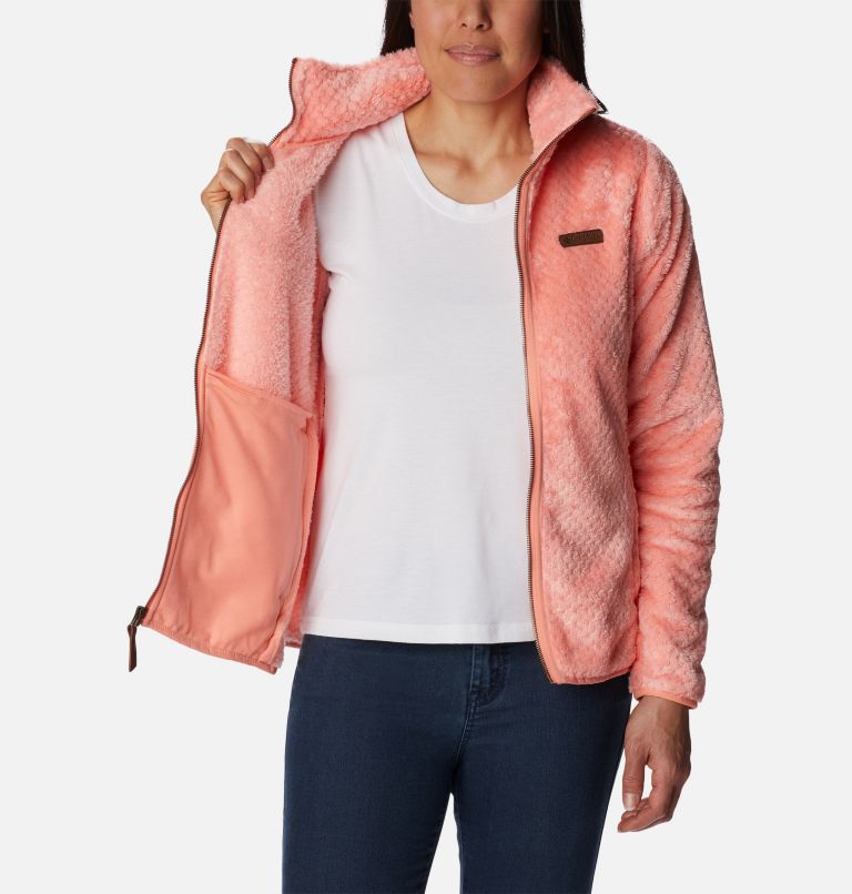 Women's Fire Side II Sherpa Full Zip Fleece, Color: Coral Reef, image 5