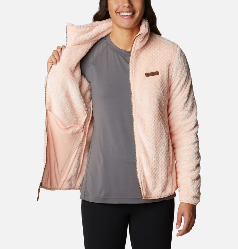 Women's Fire Side II Sherpa Full Zip Fleece, Color: Peach Blossom, image 5