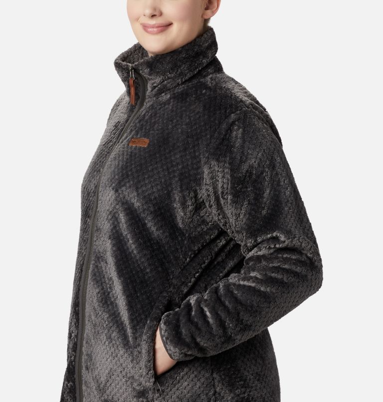 Thumbnail: Women's Fire Side II Sherpa Full Zip Fleece - Plus Size, Color: Shark, image 4