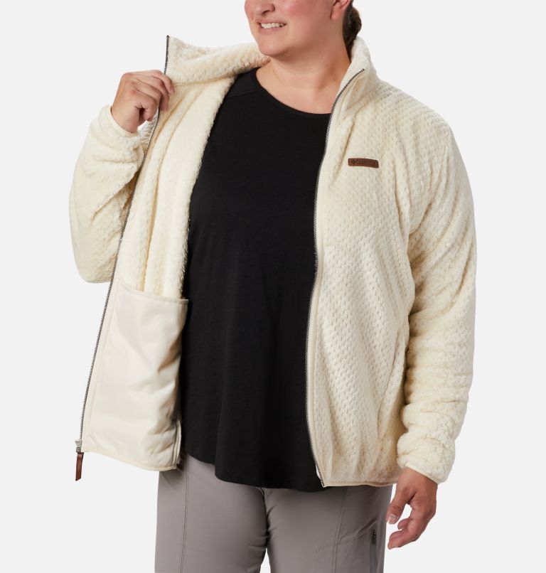 Thumbnail: Women’s Fire Side II Plush Full Zip Fleece - Plus Size, Color: Chalk, image 5