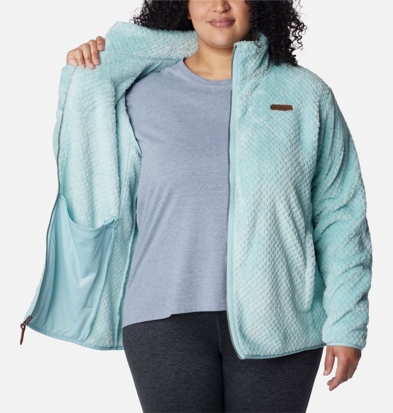 Thumbnail: Women's Fire Side II Sherpa Full Zip Fleece - Plus Size, Color: Aqua Haze, image 5