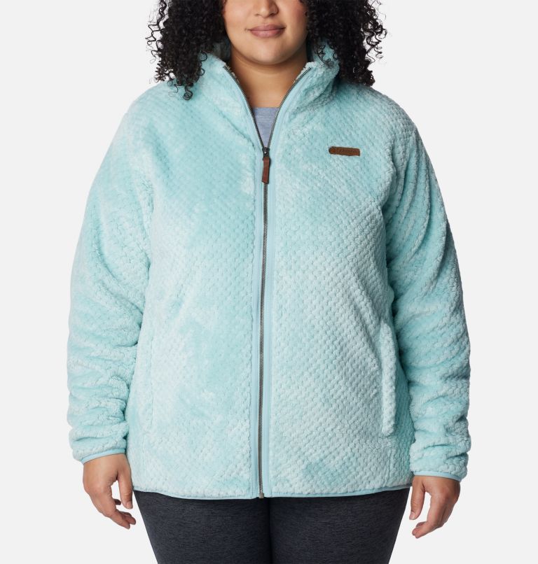 Manteau polaire avec fermeture éclair en sherpa Fire Side II Femme - Grandes tailles, Color: Aqua Haze, image 1