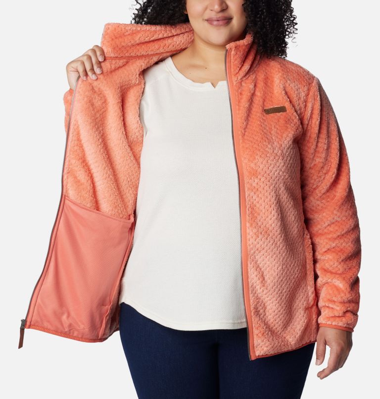Thumbnail: Women's Fire Side II Sherpa Full Zip Fleece - Plus Size, Color: Faded Peach, image 5