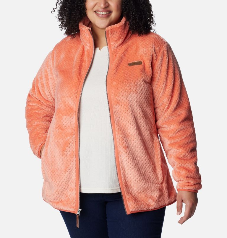 Thumbnail: Women's Fire Side II Sherpa Full Zip Fleece - Plus Size, Color: Faded Peach, image 6