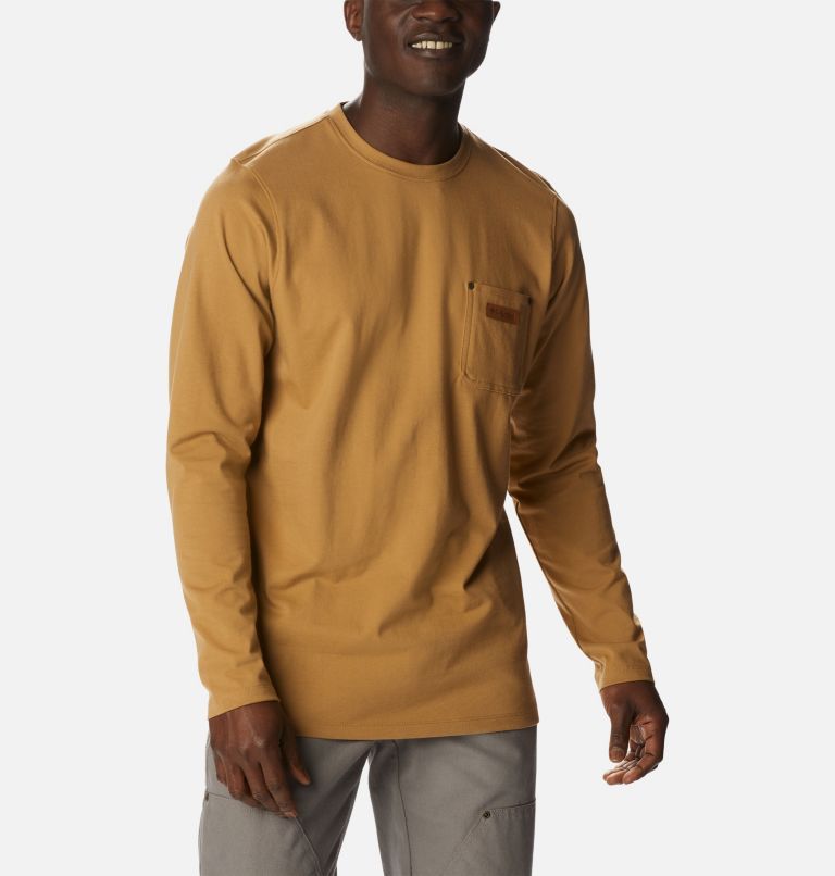 Thumbnail: Men's PHG Roughtail Work Long Sleeve Pocket T-Shirt, Color: Sahara, image 6