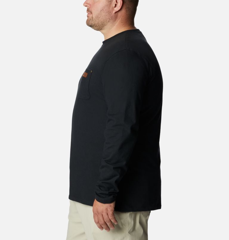 Thumbnail: Men's PHG Roughtail Work Long Sleeve Pocket T-Shirt - Big, Color: Black, image 3