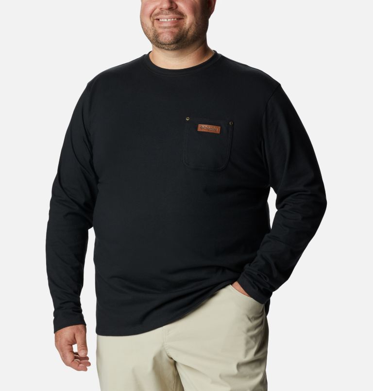 Thumbnail: Men's PHG Roughtail Work Long Sleeve Pocket T-Shirt - Big, Color: Black, image 1