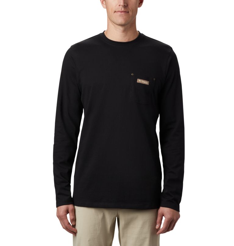 Men's PHG Roughtail Work Long Sleeve Pocket T-Shirt - Tall, Color: Black, image 1