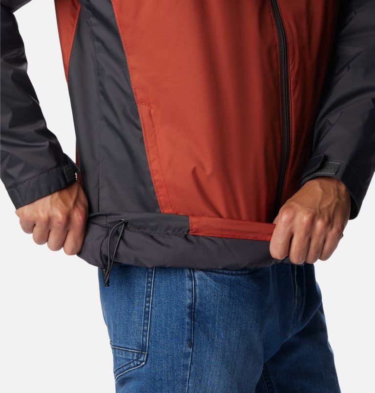 Men's Glennaker Sherpa Lined Jacket, Color: Shark, Warp Red, image 4