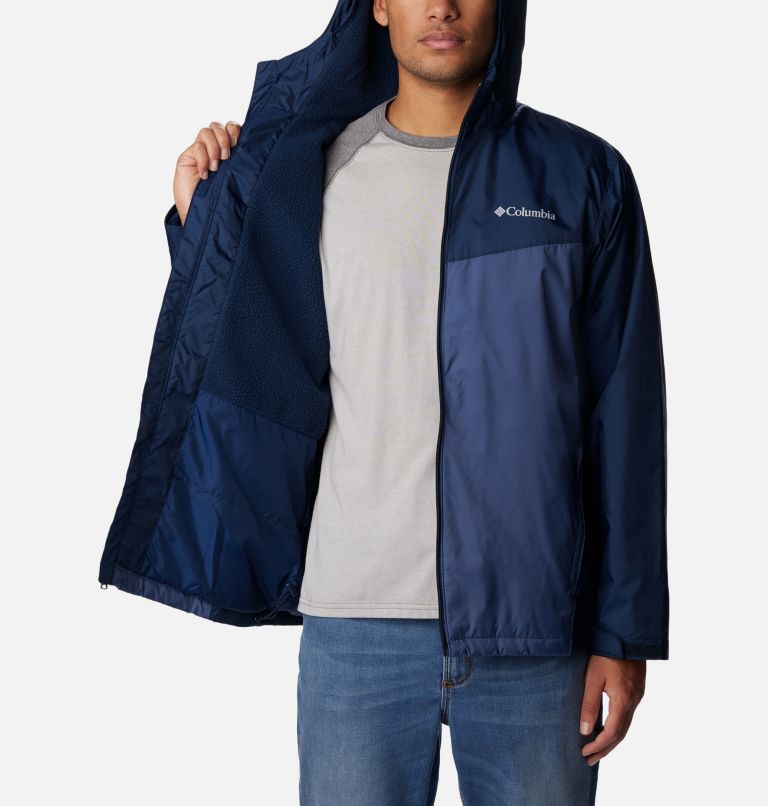 Men's Glennaker Sherpa Lined Jacket, Color: Collegiate Navy, Dark Mountain, image 5