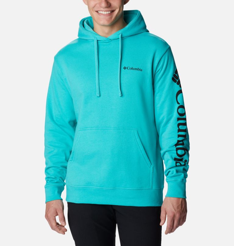 Men's Viewmont II Sleeve Graphic Hoodie, Color: Bright Aqua, image 1
