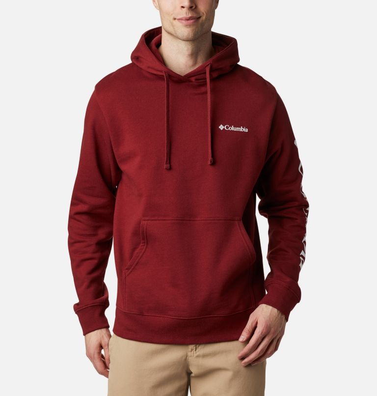 Thumbnail: Men's Viewmont II Sleeve Graphic Hoodie, Color: Red Jasper, White, image 1