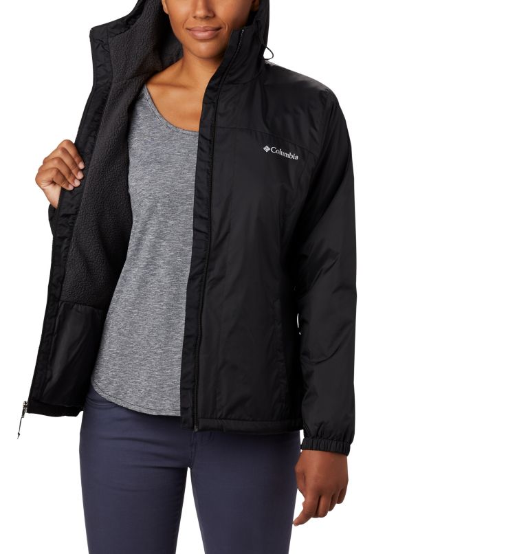 Thumbnail: Women's Switchback Sherpa Lined Rain Jacket, Color: Black, image 3