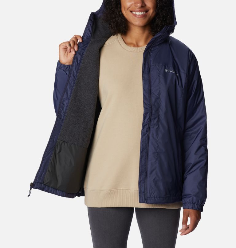Women's Switchback Sherpa Lined Rain Jacket, Color: Nocturnal, image 5