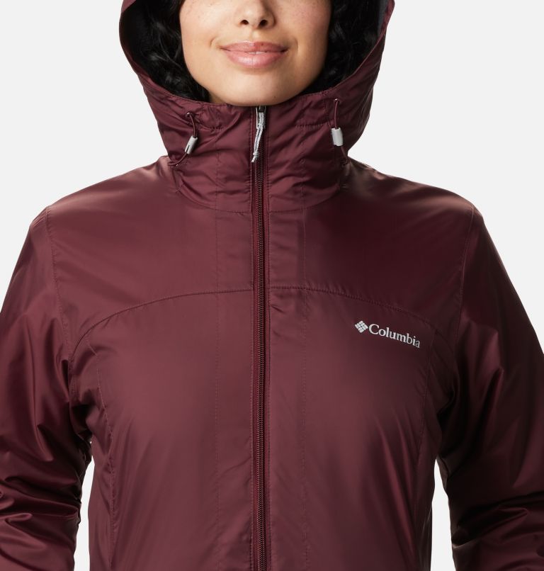 Women's Switchback Sherpa Lined Rain Jacket, Color: Malbec, image 4